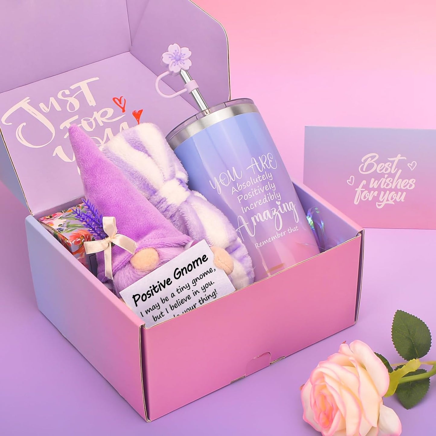 Christmas & Birthday Gifts for Her - Relaxing Spa Bath Basket Set & Self Care Gifts for Women