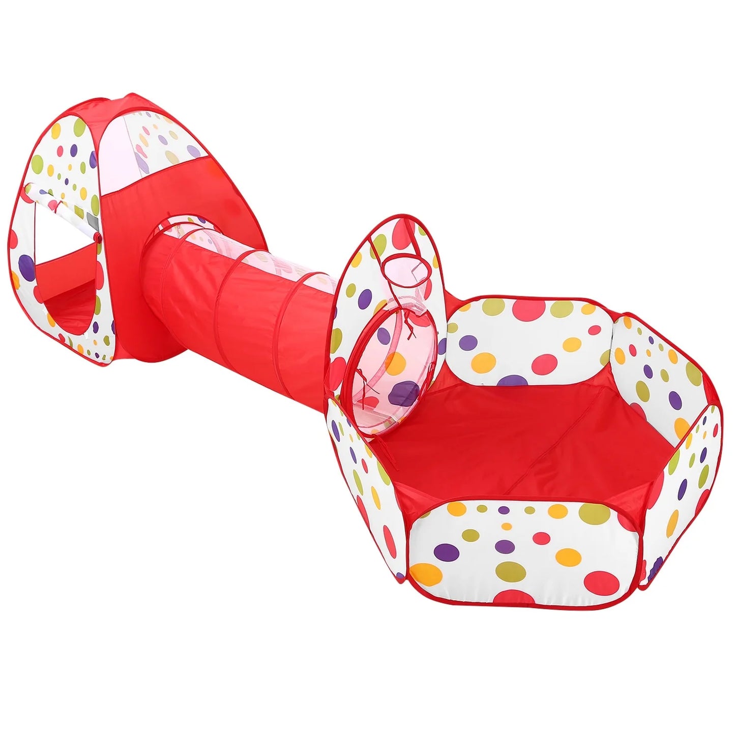 3 in 1 Child Crawl Tunnel Tent Kids Play Tent with Storage Bag for Indoor Outdoor Travel Balls Not Included